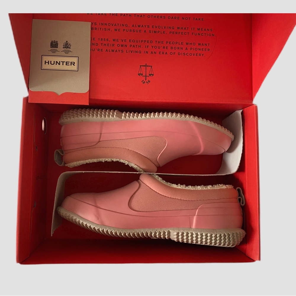 HUNTER Hibiscus Pink Sherpa-Lined Rain Shoe | Size 4 | Big Kid- Girl